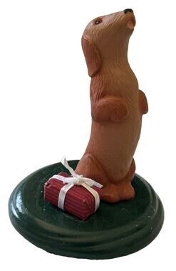 Byers Choice Dachsund Dachshund Dog Doggy Doggie Puppy w/ Gift & Bell 2004